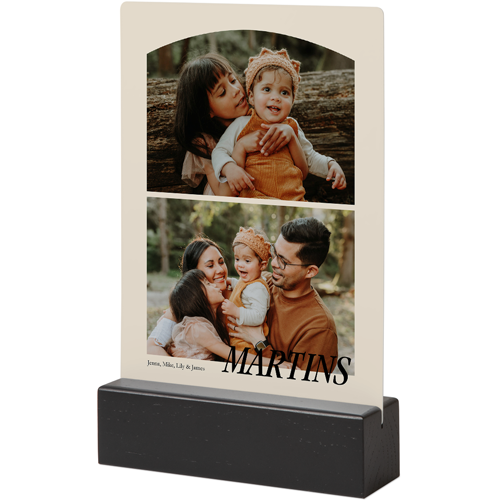 Stacked Arch Collage Tabletop Metal Prints, 5x7, Black, Beige