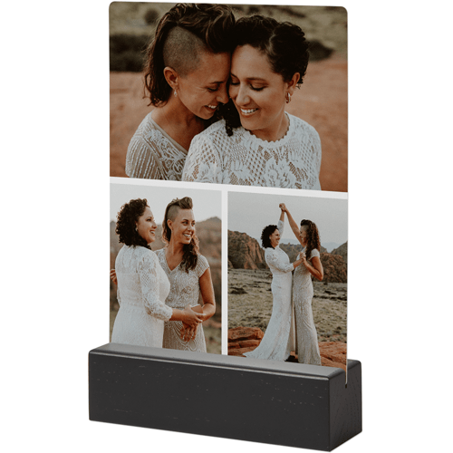 Gallery of Three Tabletop Metal Prints, 5x7, Black, Multicolor