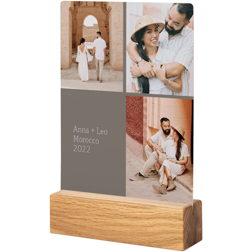 Text Block Gallery Of Three Tabletop Metal Prints, 5x7, Natural, Multicolor