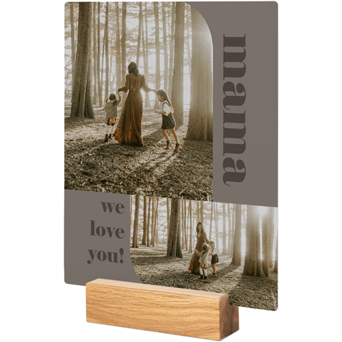 Bold Mod Type Tabletop Metal Prints, 8x10, Natural, Gray
