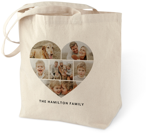 Modern Collage Heart Cotton Tote Bag by Shutterfly | Shutterfly