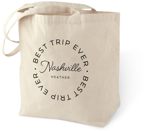Best Trip Ever Cotton Tote Bag, White