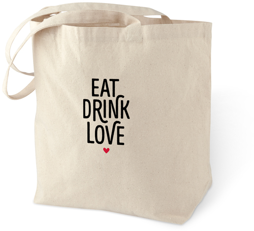 Eat Drink Love Cotton Tote Bag, Multicolor