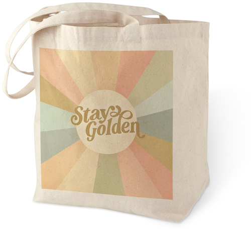 Stay Golden Cotton Tote Bag, Multicolor
