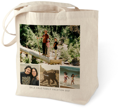 gallery of four grid cotton tote bag