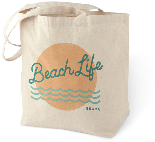 Beach Life Cotton Tote Bag, Orange