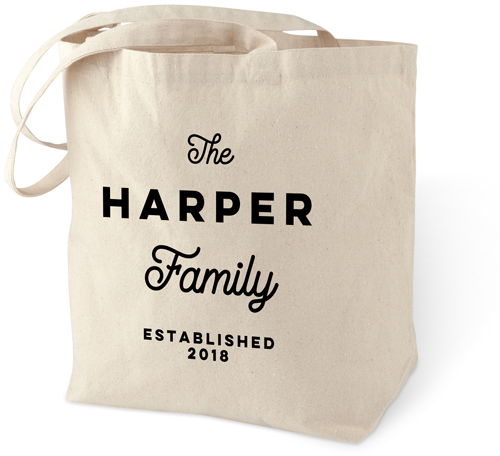 Established Family Cotton Tote Bag, Black