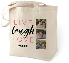 live love laugh cotton tote bag