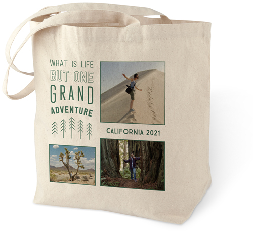 Grand Adventure Awaits Cotton Tote Bag, Blue