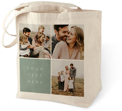 Gallery Of Three Grid Cotton Tote Bag by Shutterfly Shutterfly