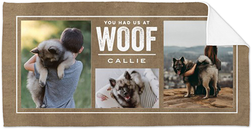 Rustic You Had Us At Woof Towel, Beige