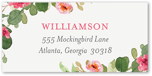 Bright Wreath Girl Address Label by Simplyput | Tiny Prints