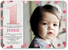 Details about   10 Personalised PHOTO Girls 1st First Birthday Party PHOTO Invitations 