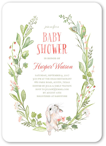 Sprouting Love 5x7 Unique Baby Shower Invitations Tiny Prints