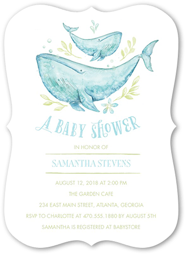 Whale baby 2024 shower invitations