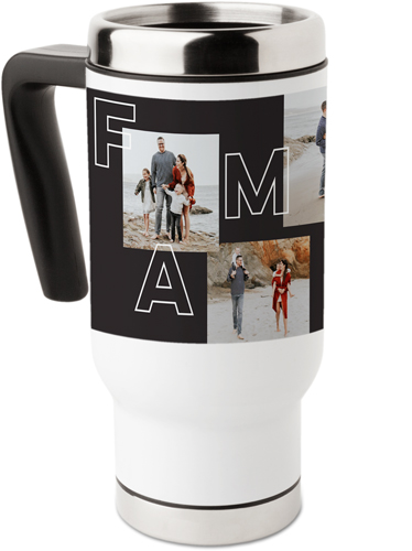 Family Outline Travel Mug with Handle, 17oz, Gray