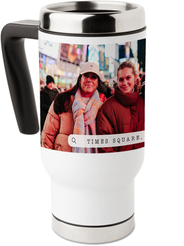 Travel Banner Travel Mug with Handle, 17oz, White