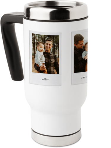 Simple Photo Frames Travel Mug with Handle, 17oz, White, white