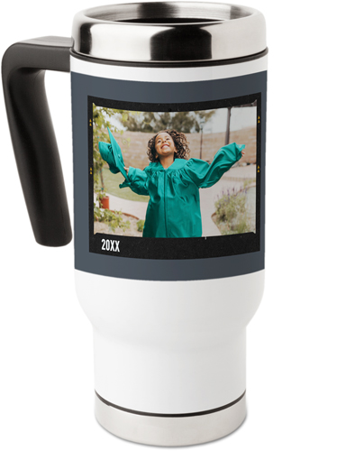 Film Frames Travel Mug with Handle, 17oz, Gray, gray