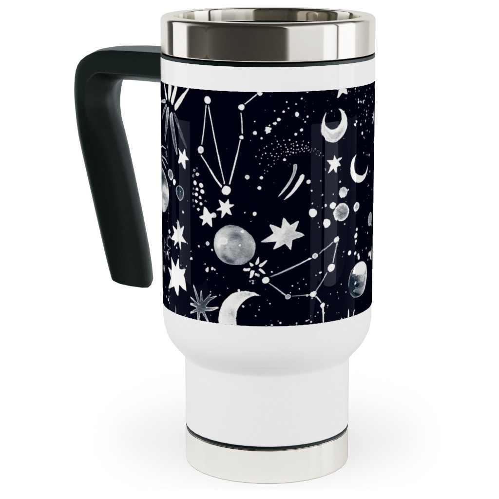 Constellations - Black Travel Mug with Handle, 17oz, Black