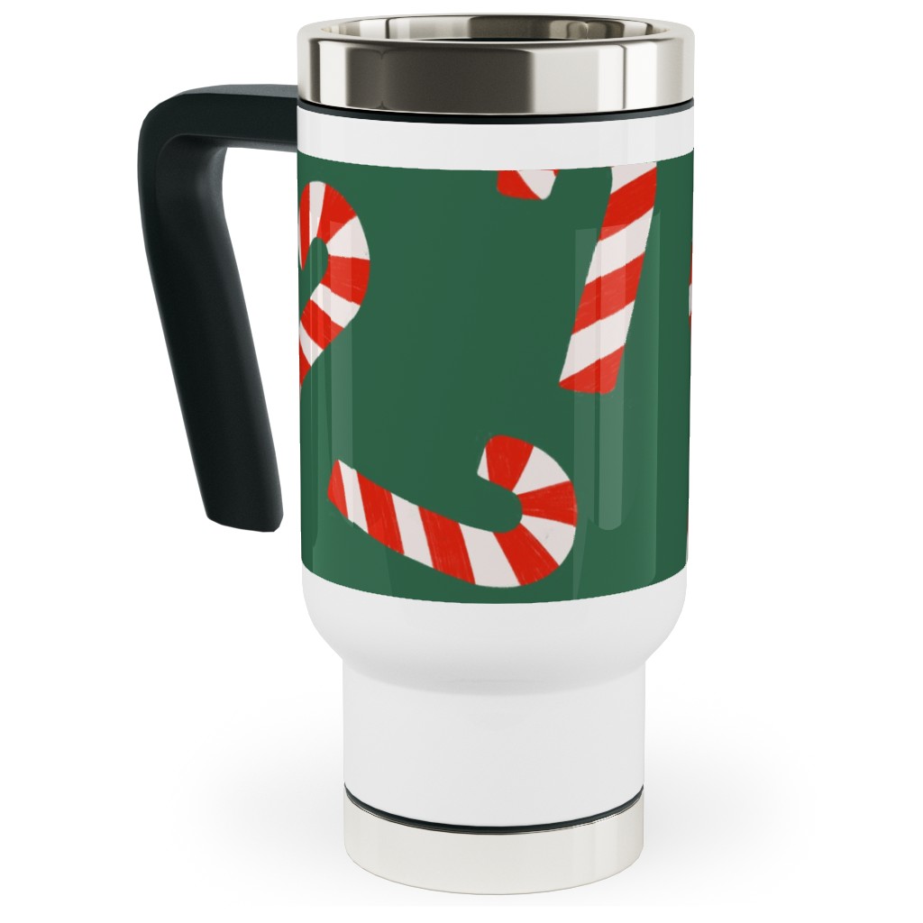 Candy Cane Pattern Travel Mug with Handle | Shutterfly