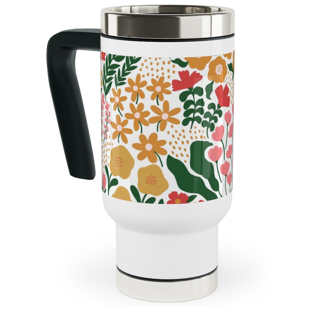 Wild Meadow - Light Travel Mug with Handle, 17oz, Multicolor