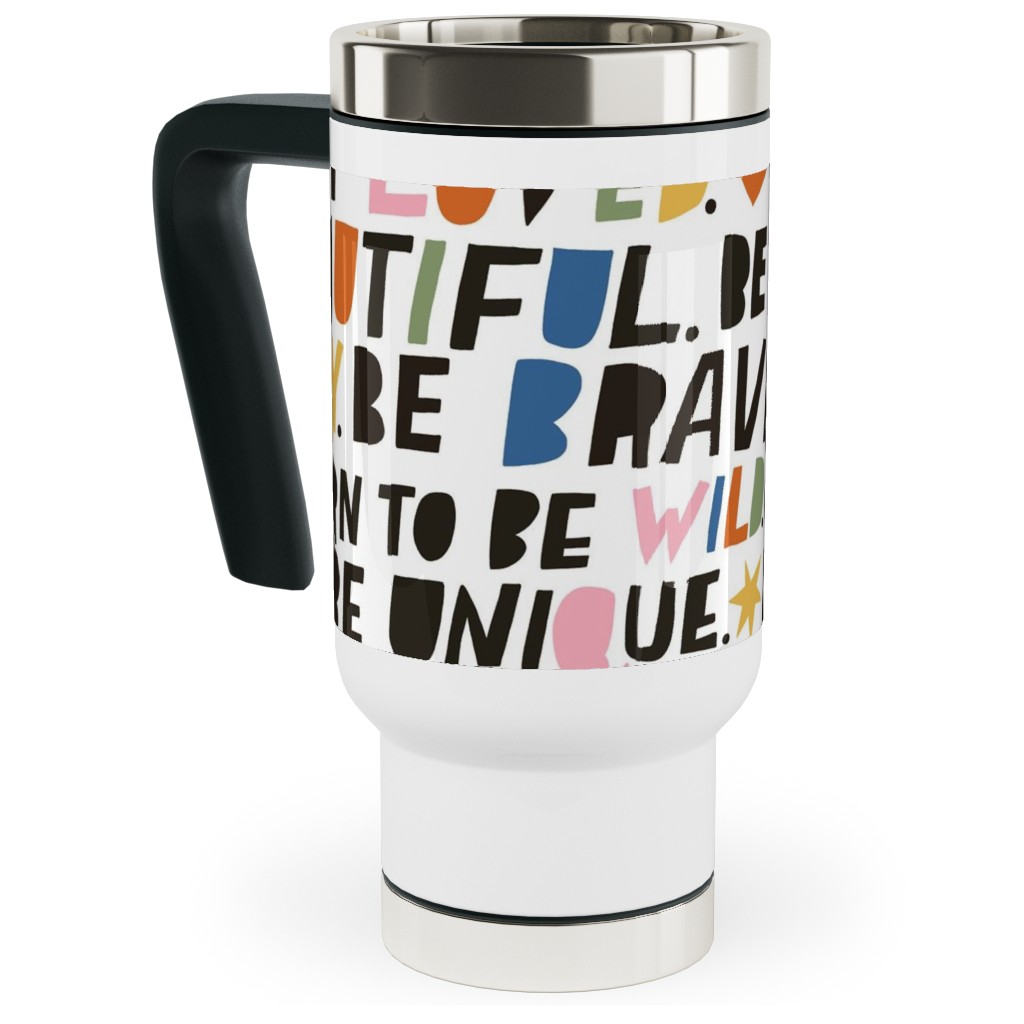 Sweet Words - Multi Travel Mug with Handle, 17oz, Multicolor