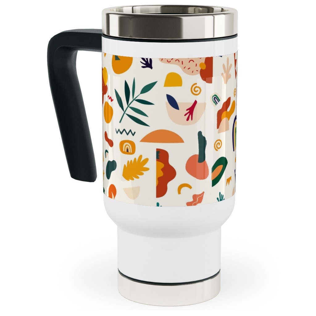 Seamless - Multi Travel Mug with Handle, 17oz, Multicolor