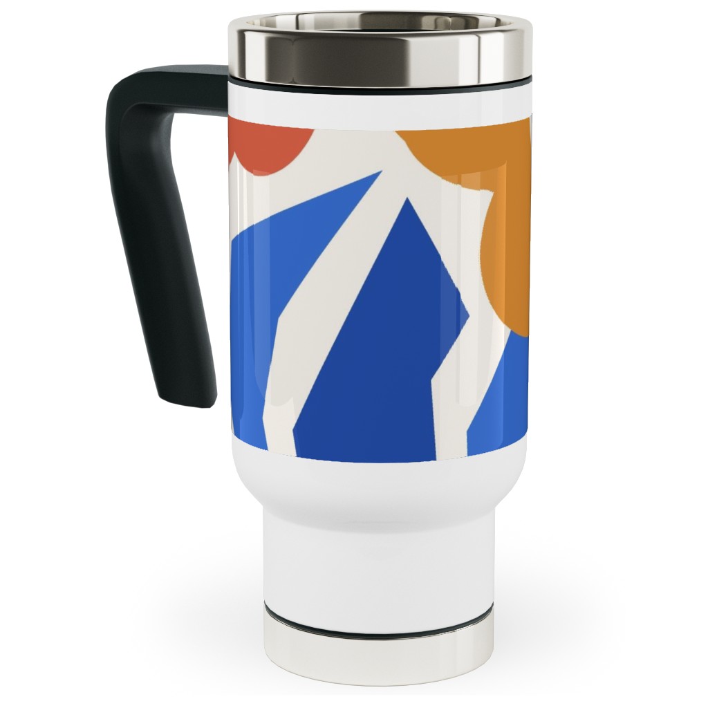 Papercut Flowers - Multi Travel Mug with Handle, 17oz, Multicolor
