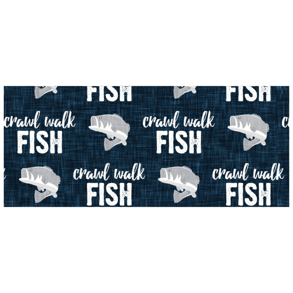 Crawl Walk Fish - Bass Fishing - Navy Blue and Grey Travel Mug with Handle