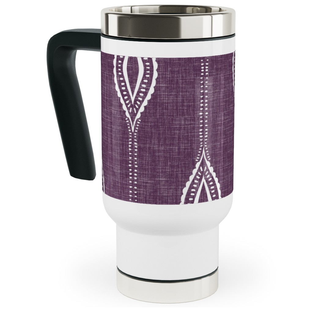 Diamant - Eggplant Travel Mug with Handle, 17oz, Purple, Purple