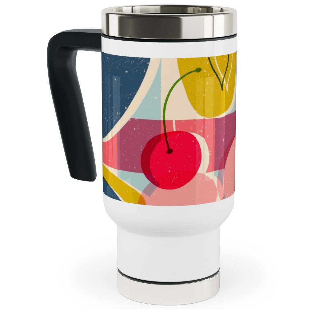 Summer Fruits - Bright Travel Mug with Handle, 17oz, Multicolor