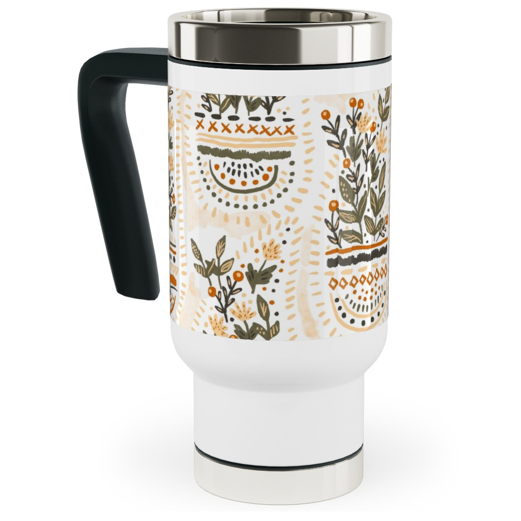 the Gardener's Pocket - Earthy Travel Mug with Handle, 17oz, Beige