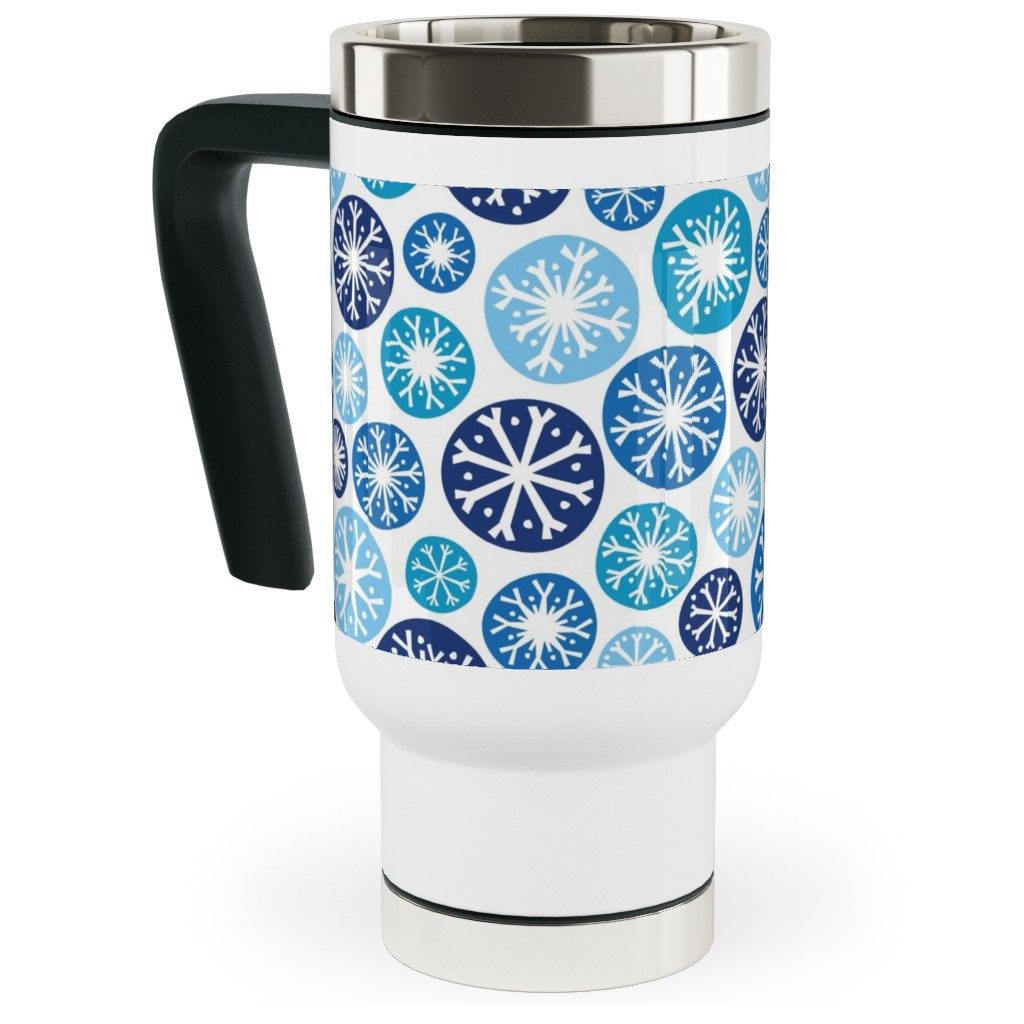 Snow Daze Travel Mug with Handle, 17oz, Blue, Bluebird
