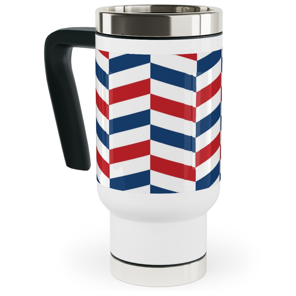 American Stripes - Multi Travel Mug with Handle, 17oz, Multicolor