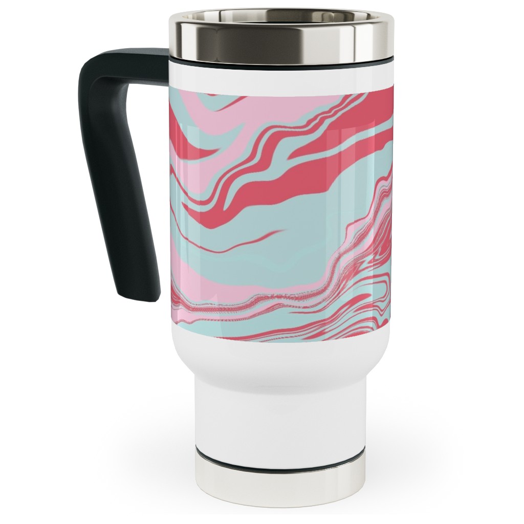 Marmor Travel Mug with Handle, 17oz, Pink, Faded Rose