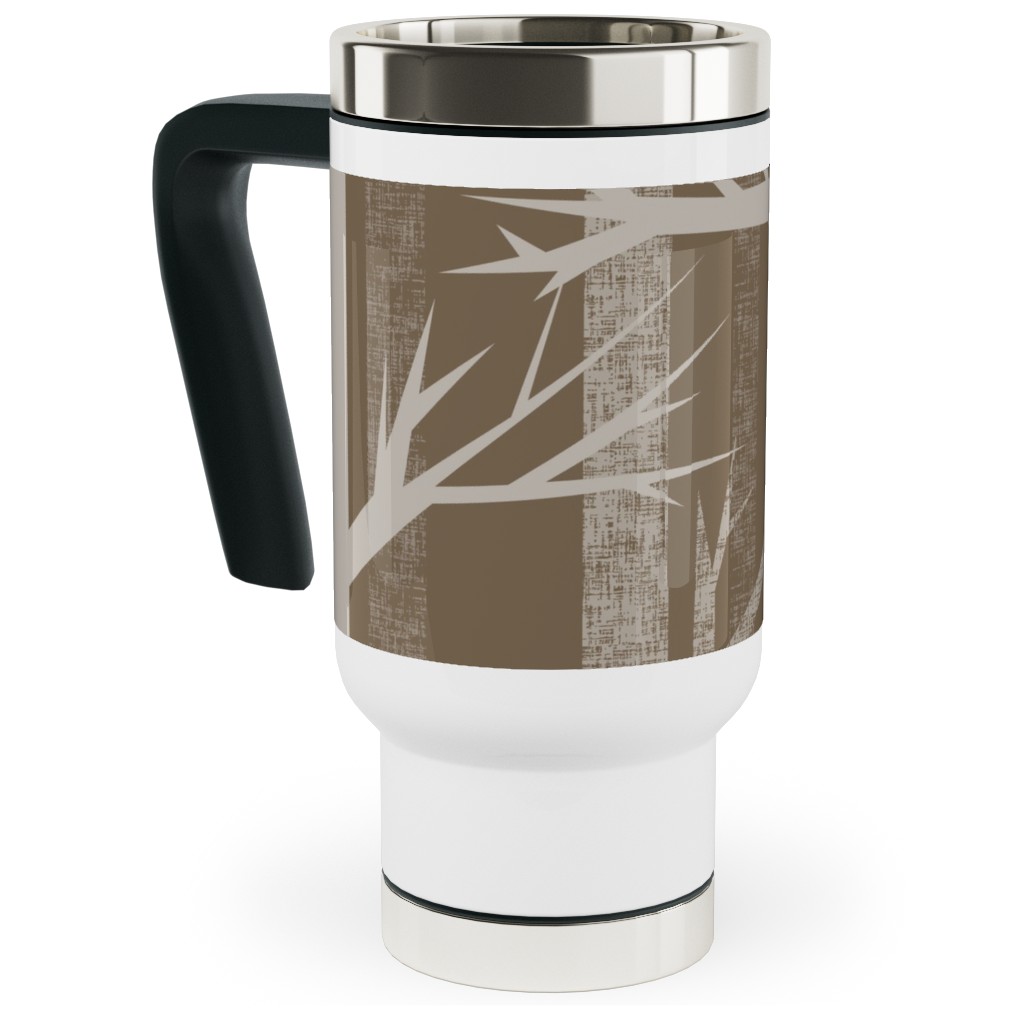 Winter Woods - Fawn Travel Mug with Handle, 17oz, Brown, Brown