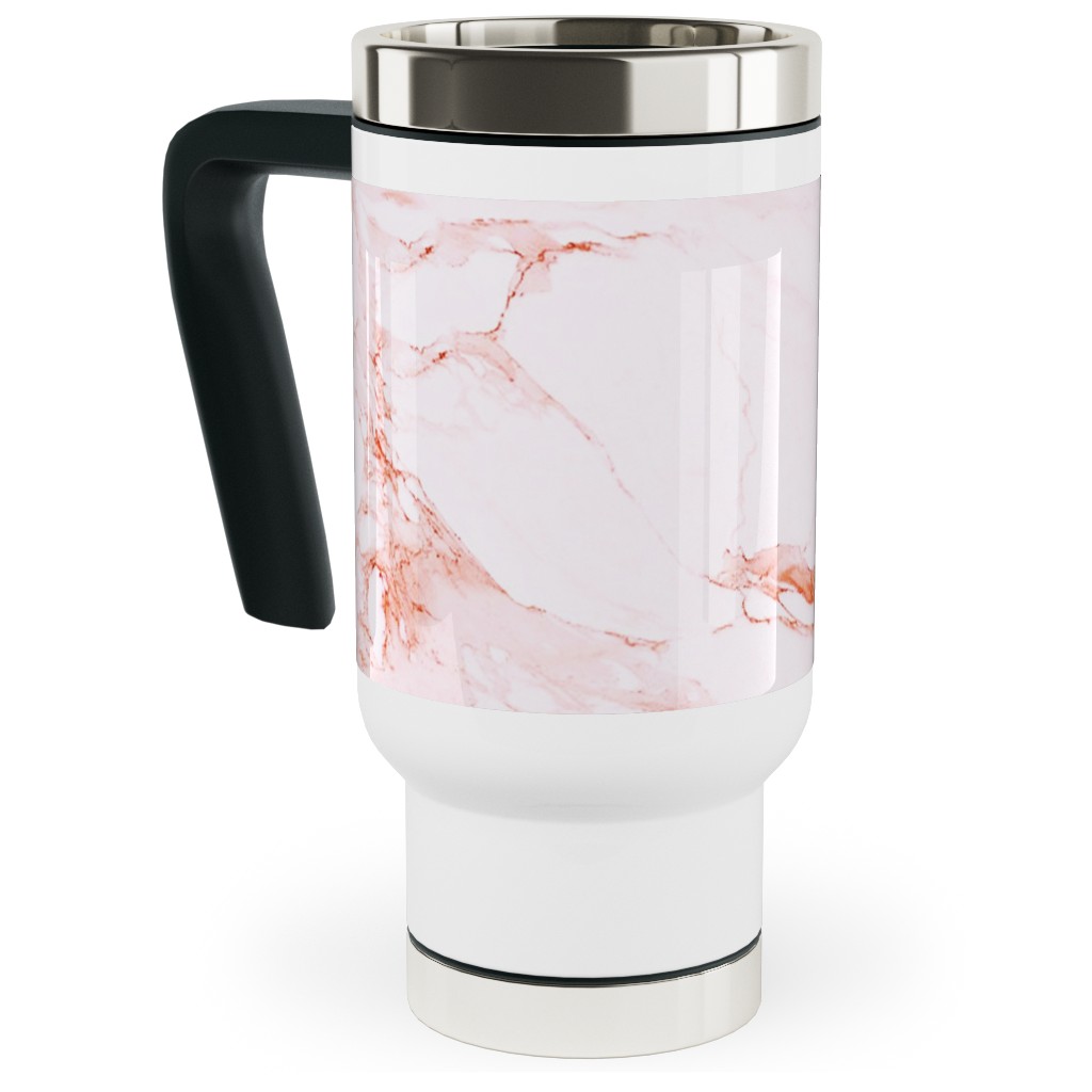 Marble - Blush Travel Mug with Handle, 17oz, Pink