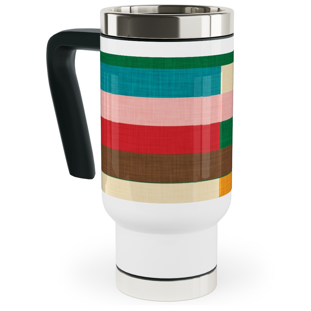 Kilim - Stripe - Multi Travel Mug with Handle, 17oz, Multicolor
