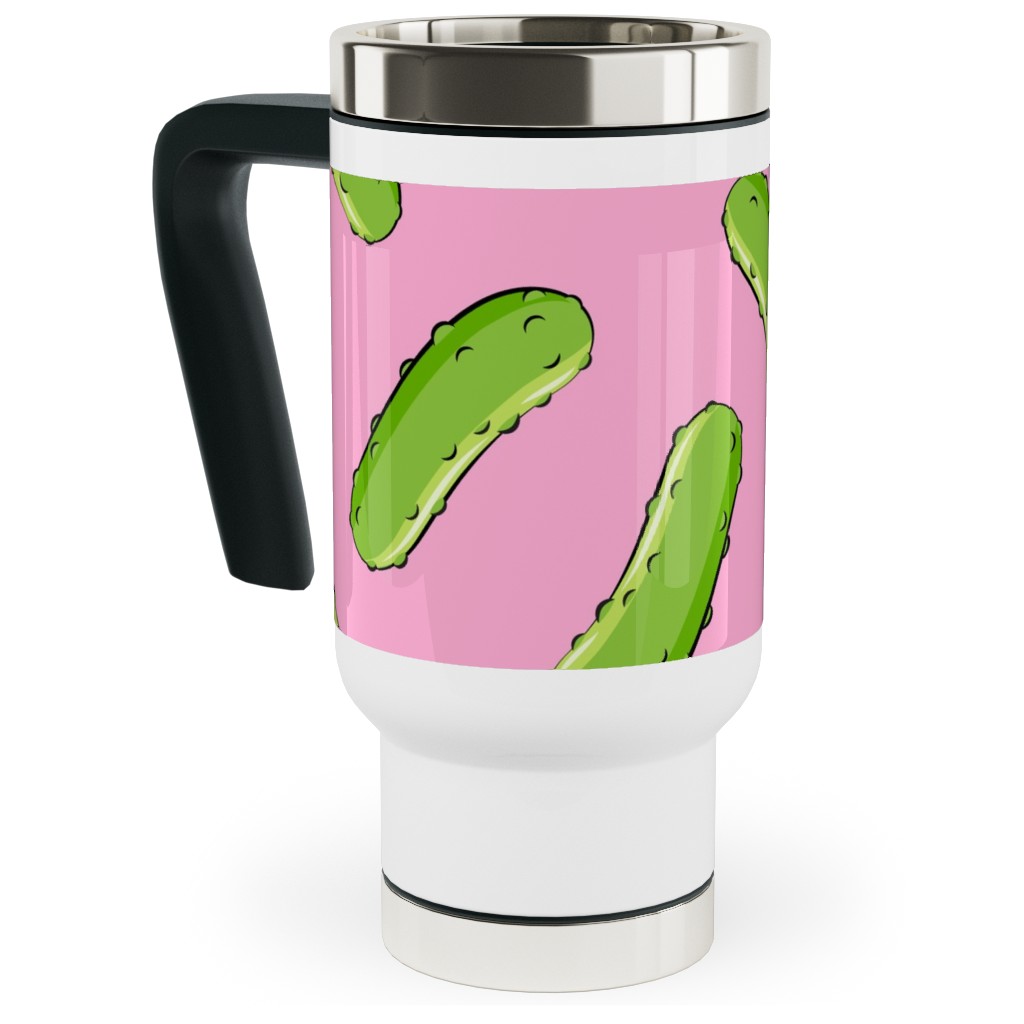 Pickles - Pink Travel Mug with Handle, 17oz, Pink, Bright Pink