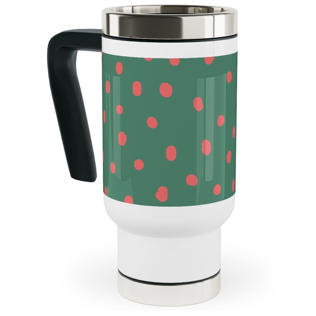 It's Snowing Travel Mug with Handle, 17oz, Green
