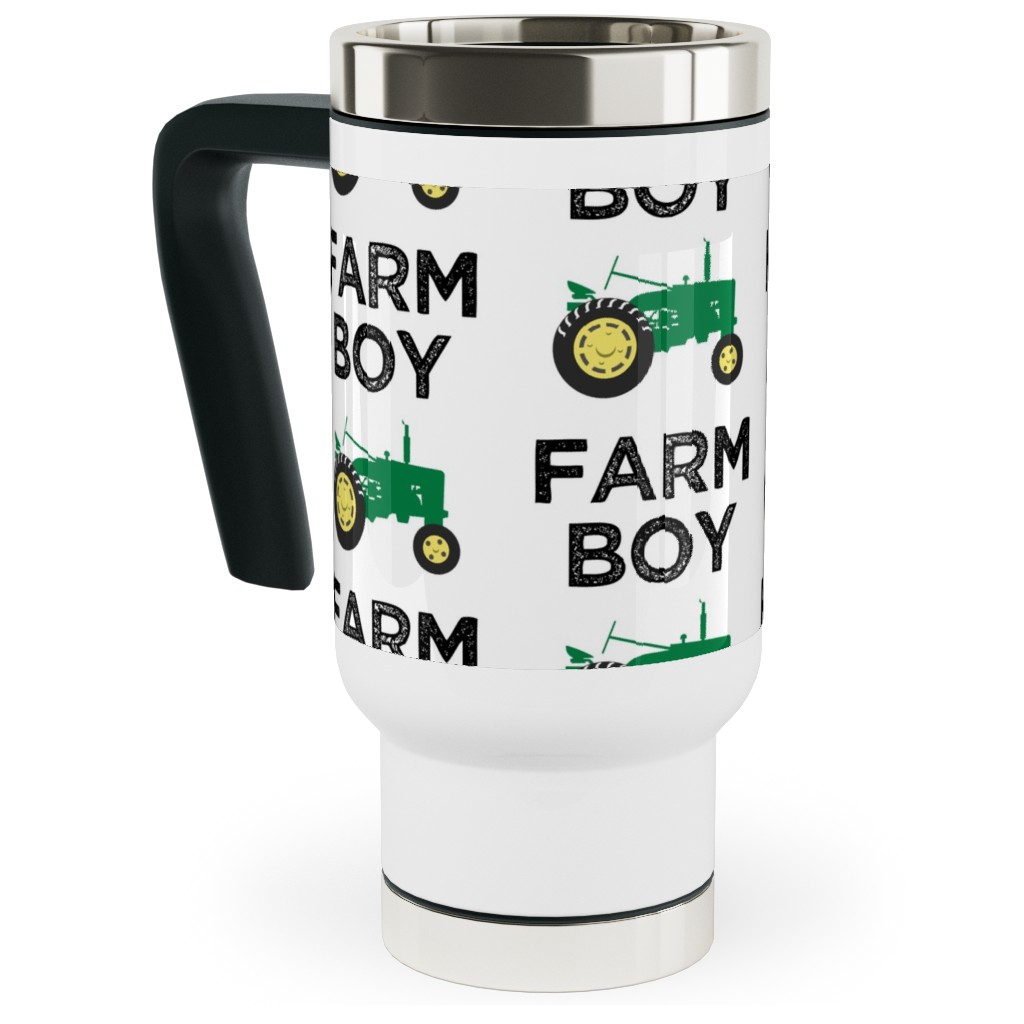 Farm Boy - Tractor Green Travel Mug with Handle, 17oz, Green, Classic Green