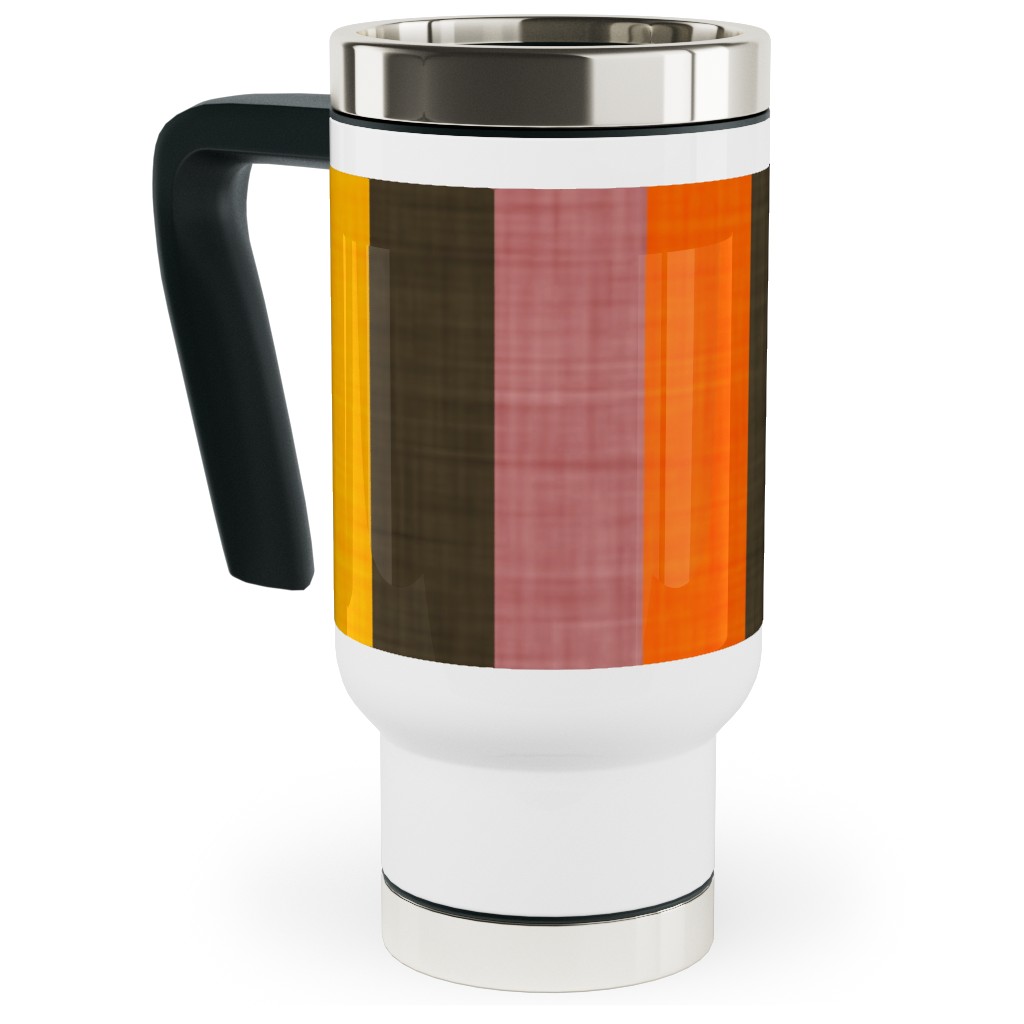 Retro Colorblock Sticks - Multi Travel Mug with Handle, 17oz, Multicolor