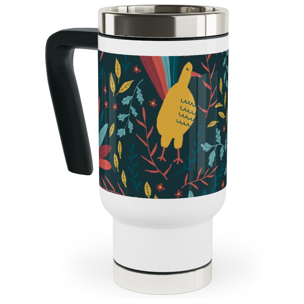 Wild Turkeys Travel Mug with Handle, 17oz, Multicolor
