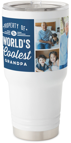 World's Coolest Grandpa Travel Tumbler, 30oz, Blue