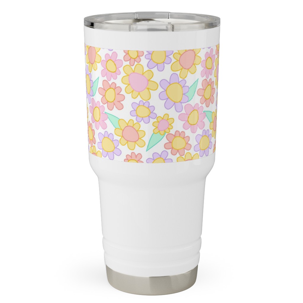 Nicola Unicorn Flowers Travel Tumbler, 30oz, Multicolor