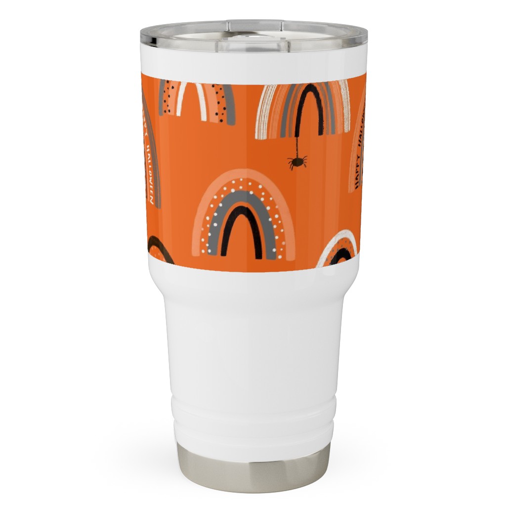 Happy Halloween Rainbows - Orange Travel Tumbler, 30oz, Orange