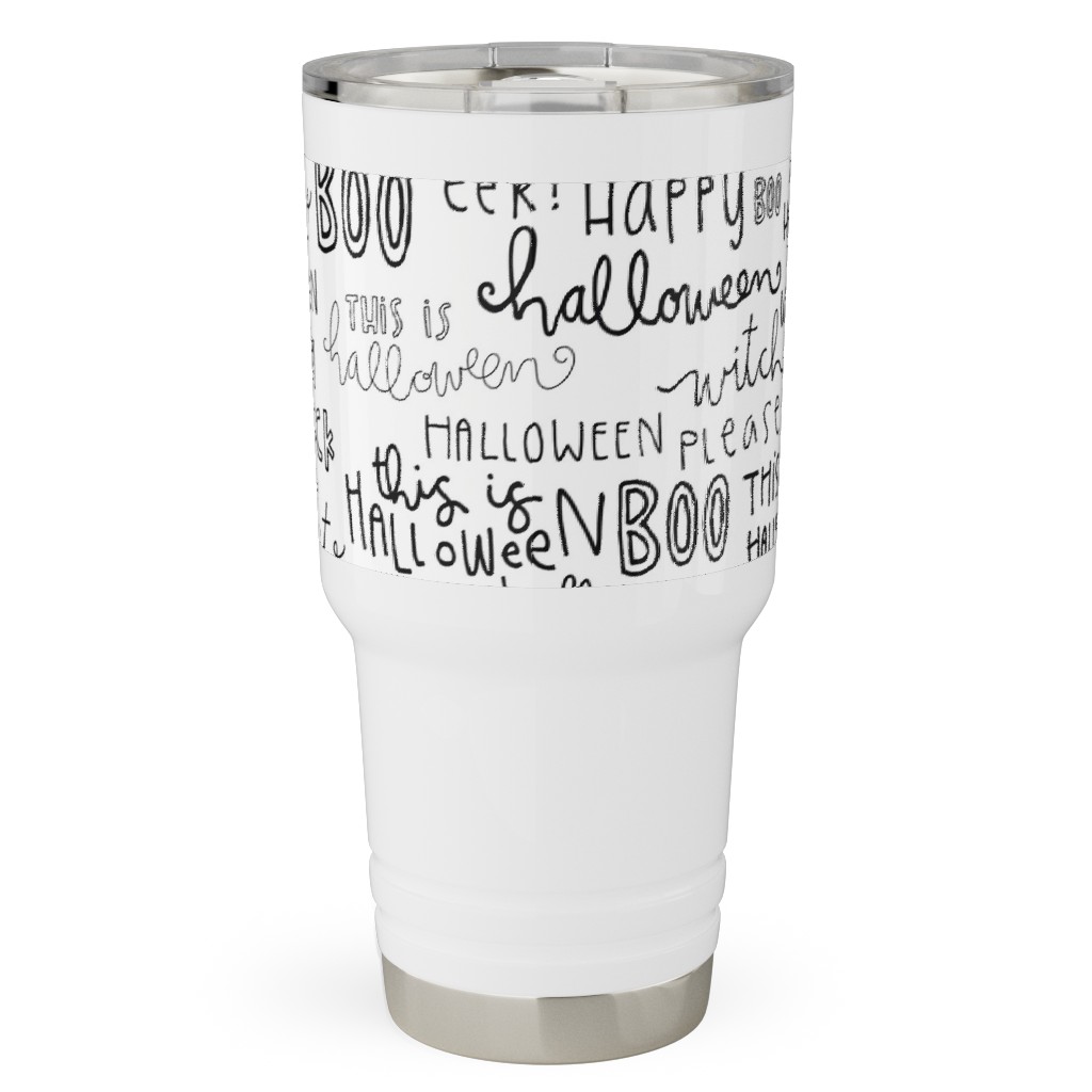 Halloween Words - White Travel Tumbler, 30oz, White