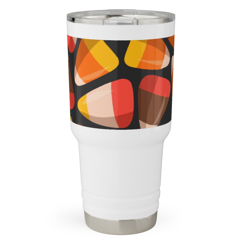 Candy Corn - Midnight Travel Tumbler, 30oz, Orange