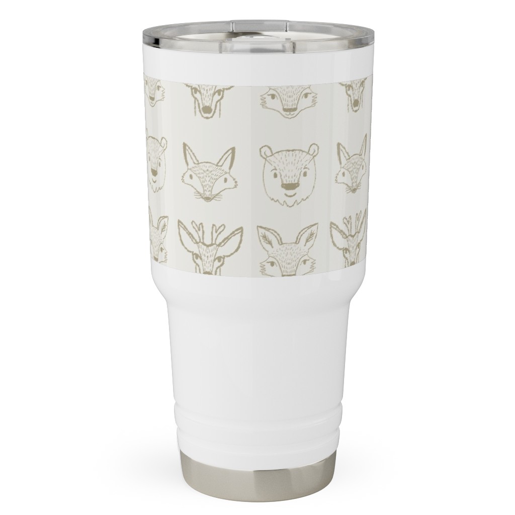 Forest Friends - Neutral Travel Tumbler, 30oz, Beige